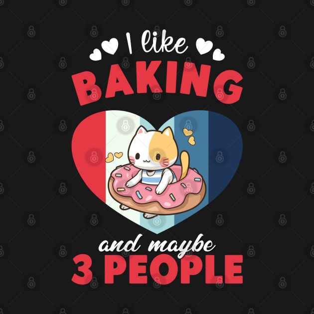 I like baking and 3 people Cupcake Cat Cooking by DP Clothing