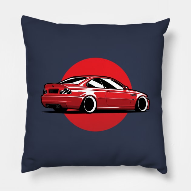 Red E46 Coupe Pillow by KaroCars