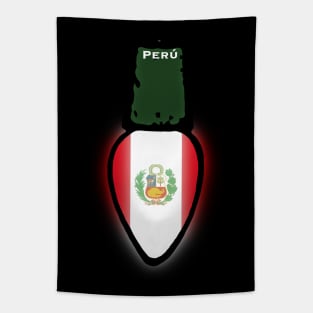 Peru Flag Christmas Light Tapestry