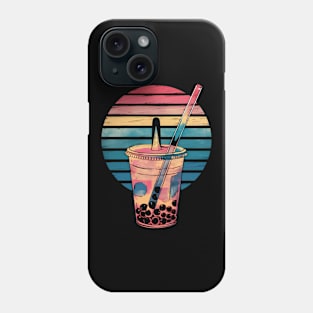 Vintage retro boba tea Phone Case