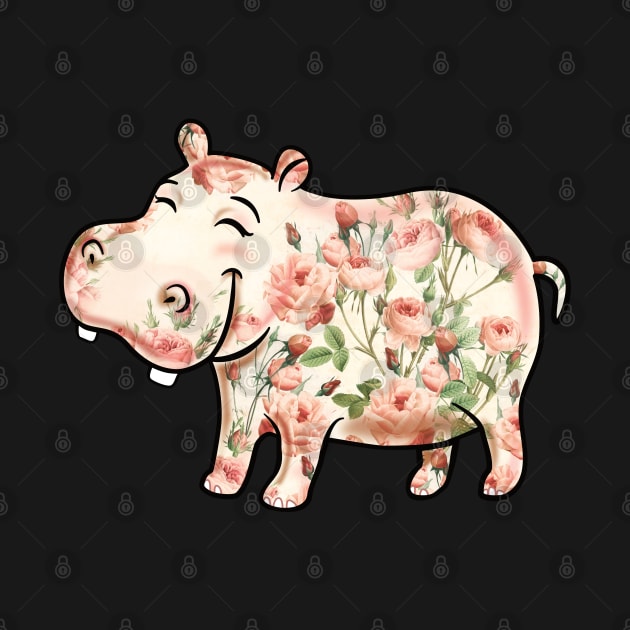 Hippo Lover Roses Flower Hippopotamus by PnJ