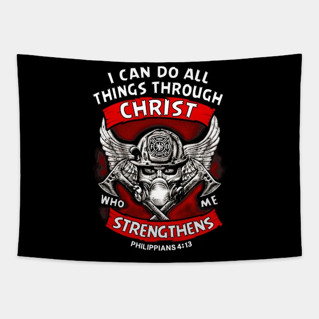 Christ, i can do all things through christ Tapestry by heart teeshirt