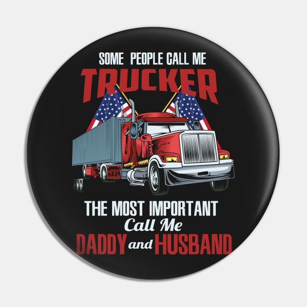 TRUCKER: Trucker Daddy & Husband Pin by woormle