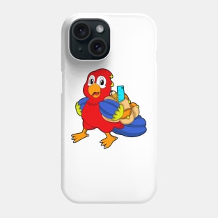 Parrot as Student with Backpack Phone Case