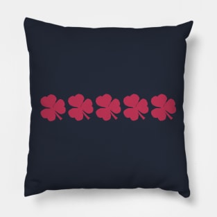 Five Magenta Shamrocks for St Patricks Day Pillow