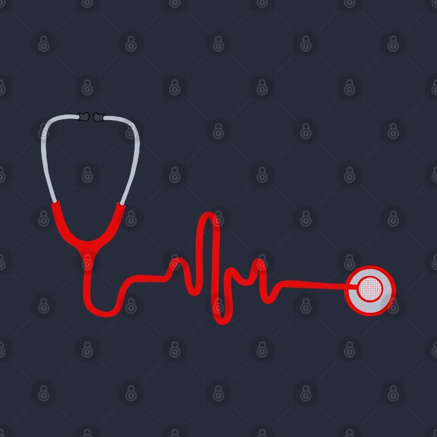 Stethoscope on heart beat by DiegoCarvalho