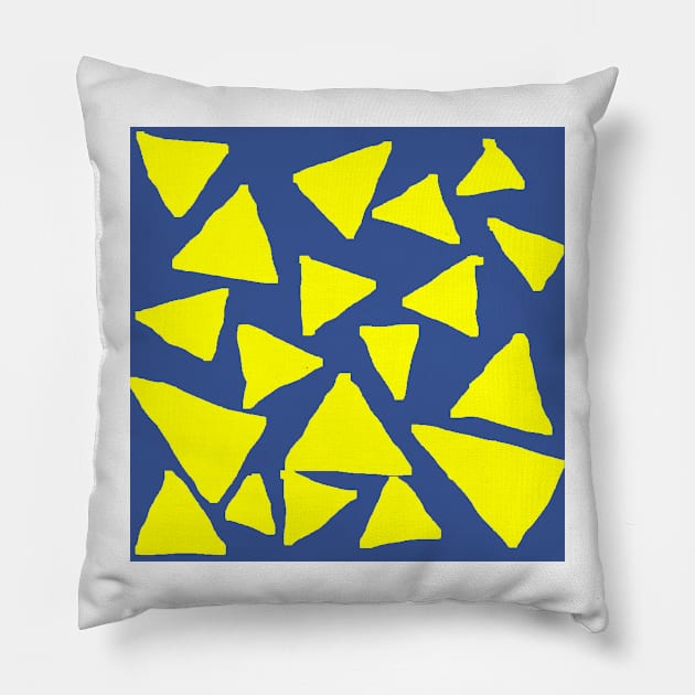 Yellow Corn Chips on Blue Pillow by Deadfluffy