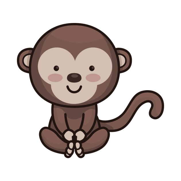 Cute Monkey Cartoon by SLAG_Creative