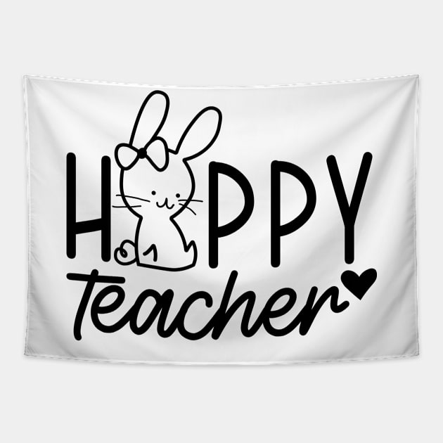 Hoppy Teacher | Teacher Easter | Easter Bunny | Happy Easter | Teacher Appreciation | Teacher Life Tapestry by Atelier Djeka