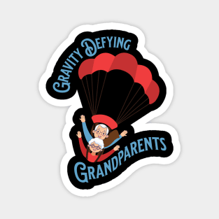 Gravity defying grandparents, couple, grandpa, grandma Magnet