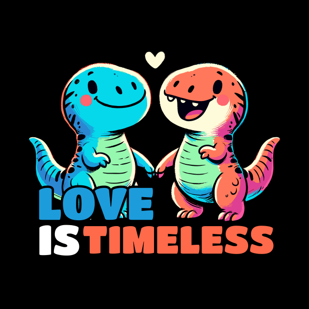 Love is Timeless Relationship Dinosaurs Dino Design by DoodleDashDesigns