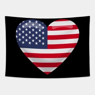 USA Flag Heart Tapestry