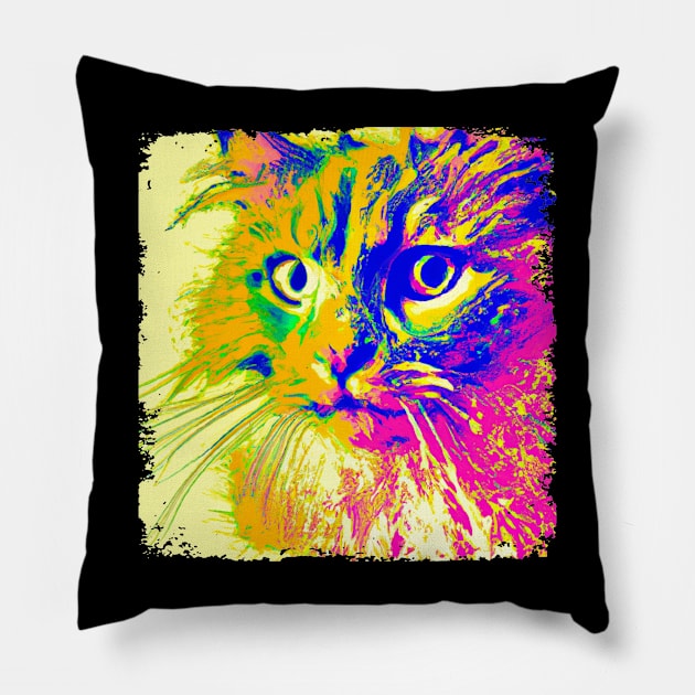 Ragamuffin Pop Art - Cat Lover Gift Pillow by PawPopArt