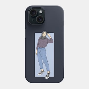 Girl In Purple Sweatshirt Phone Case