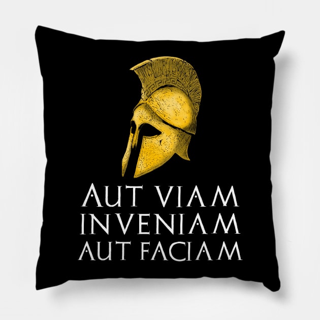 Motivational Ancient Classical Roman Philosophy Latin Quote Pillow by Styr Designs