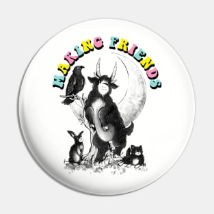 Making Friends - Funny Evil Baphomet Gift Pin