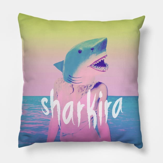 sharkira summer shirt and more Pillow by Naive Rider