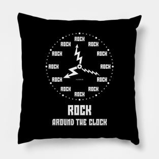 Rock Around The Clock (Nonstop Rocking Rocker / White) Pillow