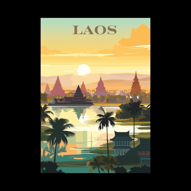 Laos, Travel Print, Travel Wall Art, Home Décor, Gift Art by TripleTravelArt