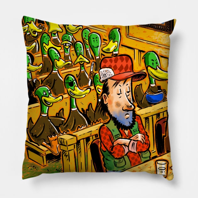 Revenge of the ducks Pillow by GuyParsons