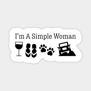 I'm A Simple Woman Love Wine Flip Flops Dog Magnet