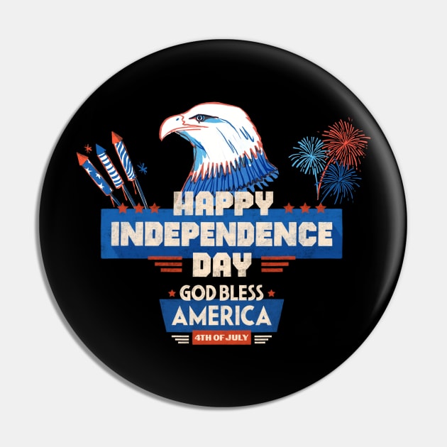 USA Bald Eagle 4th Of July Patriotic American Flag, fireworks, happy independence day God Bless America Pin by SweetMay