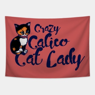 Crazy Calico Cat Lady Tapestry