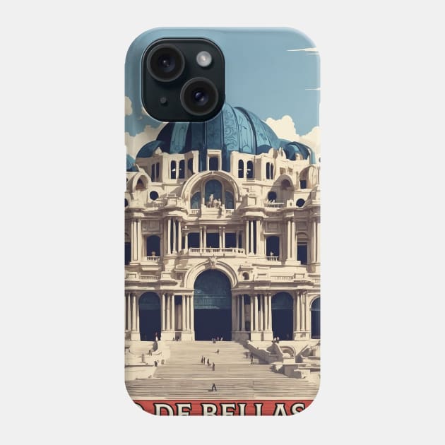 Palacio de Bellas Artes Mexico Vintage Poster Tourism Phone Case by TravelersGems