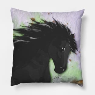 Horse Lovers Black Horse Pillow