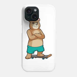 Bear as Skater with Skateboard Phone Case