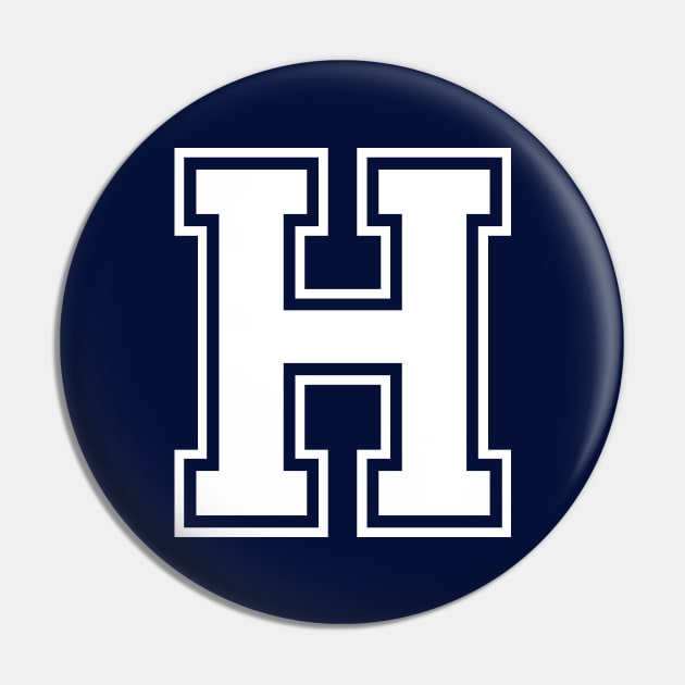 Initial Letter H - Varsity Style Design Pin by Hotshots