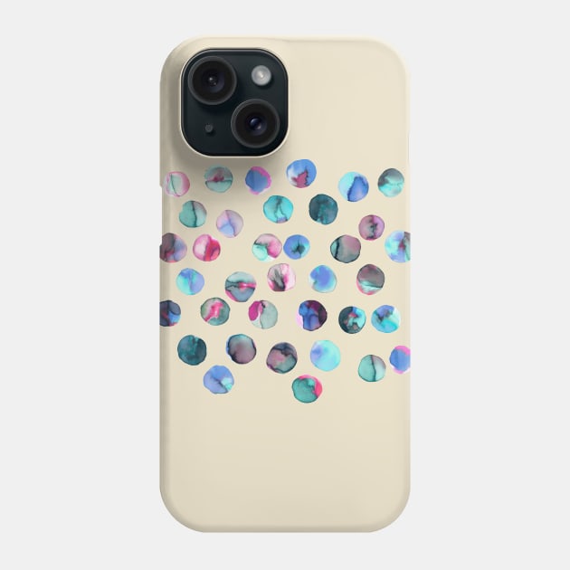 Colorful Ink Dots Pink blue navy Phone Case by ninoladesign