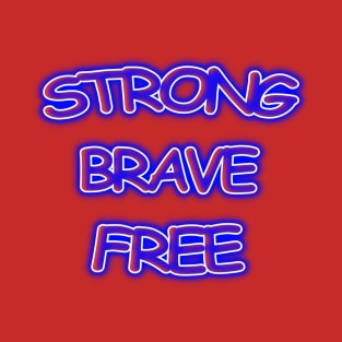 Strong Brave Free USA Retro T-Shirt