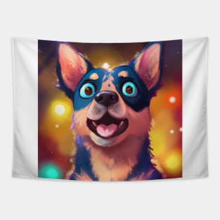 Cute Australian Cattle Dog Drawing Tapestry