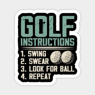 Golf Instructions  T Shirt For Women Men Magnet