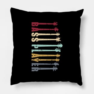 BASS PLAYER with bass guitar necks funny bassist gift Pillow