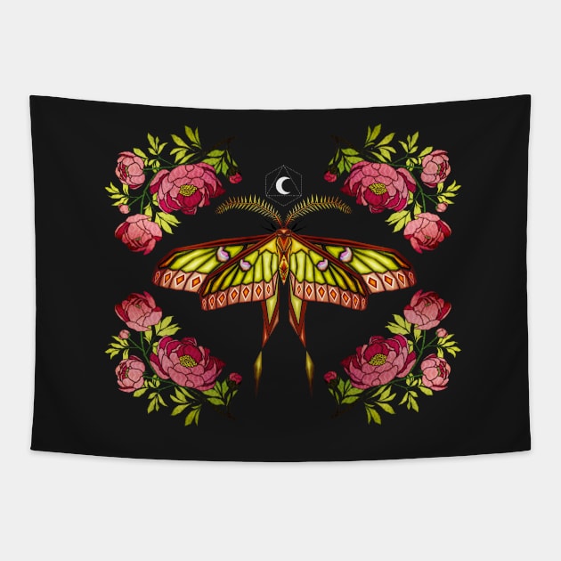 moon moth Tapestry by Manoou