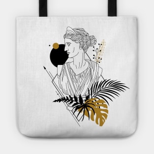 Artemis (Diana). Creative Illustration In Geometric And Line Art Style Tote