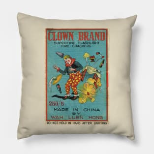 VINTAGE FIRECRACKER CLOWN BRAND Pillow