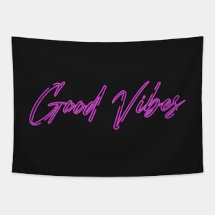 Neon Good Vibes Sign Art Tapestry