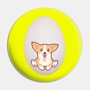 Funny Dog In The Egg Pin