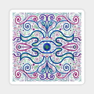 Psychedelic Eye Linear Symmetry Pattern Magnet