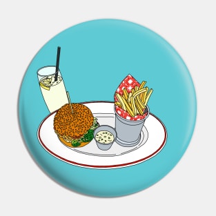 Burger, Chips and Lemonade Pin