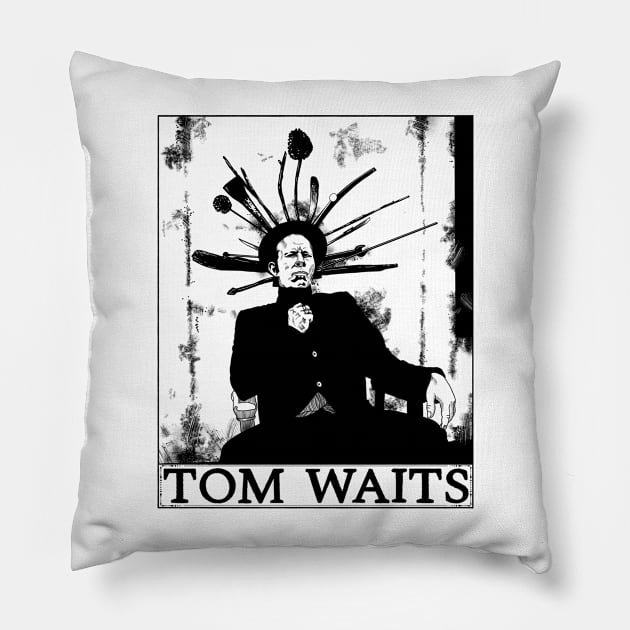 Tom Waits Pillow by Eyeballkid-