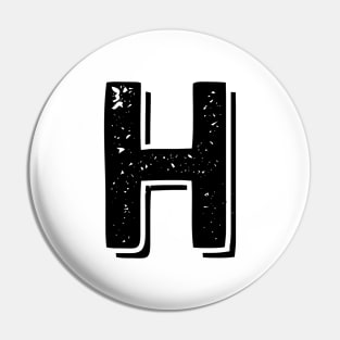 Capital Letter H Name Initial Monogram Pin