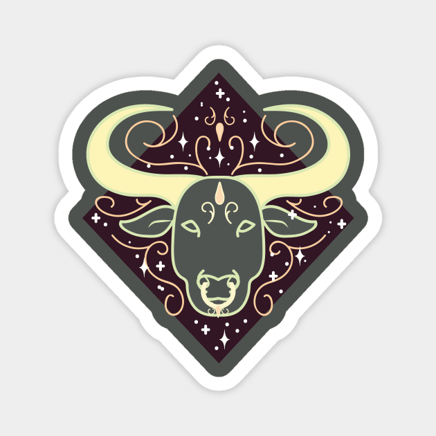 Taurus Bull (Grey) Magnet by VenusAndMoon