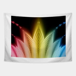 Rainbow Coloured Fan Pattern Tapestry