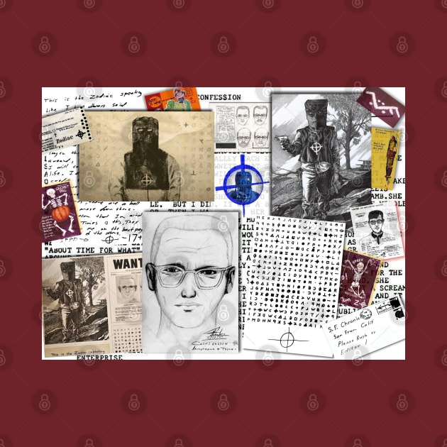 Zodiac Killer - Mixed Bag Collage 2021- This Is the Zo Diac Speaking. by Beanietown Media Designs