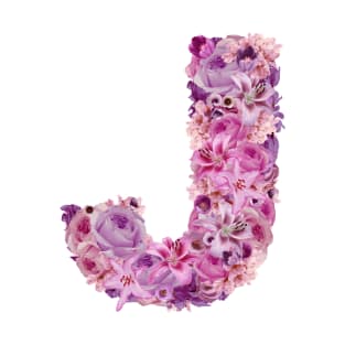 Pink Floral Letter J T-Shirt