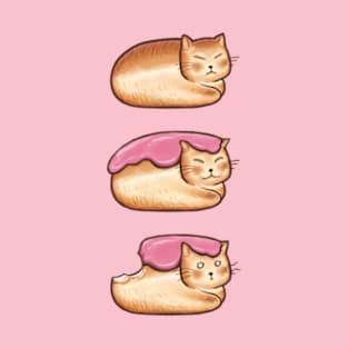 Cat Bread Loaf Strawberry T-Shirt